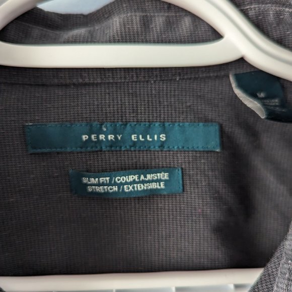 Perry Ellis Dark Green Dress Shirt - Men - Medium - Picture 3 of 3